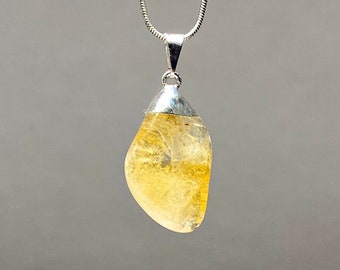 Citrine Crystal Pendant Necklace