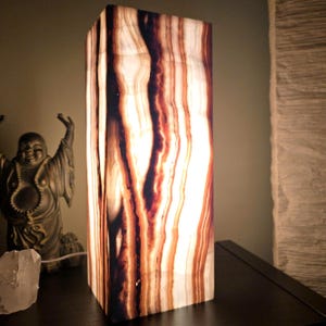 Onyx Table Lamp - 16 Inch Natural Stone Lamp from Mexico