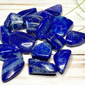 Lapis Lazuli Tumbled Stones, Polished Blue Gemstones from Afghanistan