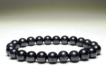 Shungite Crystal Bracelet, 4mm, 8mm Shungite Gemstone Beaded Bracelet