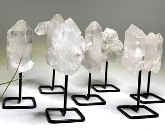 Clear Quartz Crystal Cluster on Stand