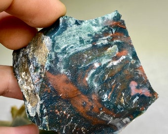 Rough Bloodstone Chunk - Natural Crystal for Grounding and Protection, Bloodstone Natural Stones, Raw Bloodstone Natural Crystals