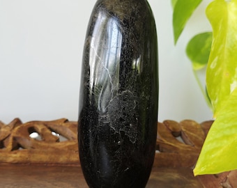 Black Tourmaline Crystal Freeform from Madagascar | Large Polished Tourmaline Crystal Tower