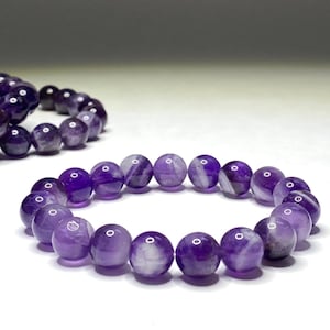 Amethyst Crystal Bracelet, Amethyst Gemstone Beaded Bracelet