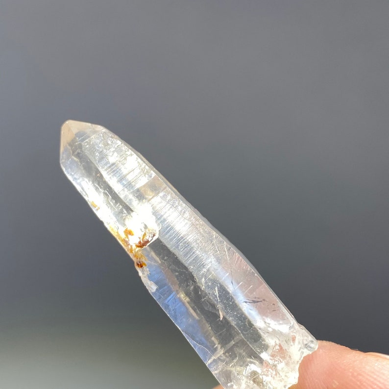 Lemurian Quartz Pendant Necklace, Lemurian Quartz Crystal Point with Free Chain image 8