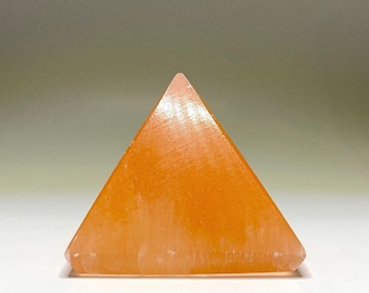Orange Selenite Crystal Pyramid, Selenite Pyramid Charging Station