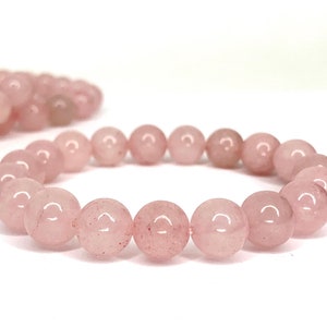 Rose Quartz Crystal Bracelet, Rose Quartz Gemstone Beaded Bracelet image 8