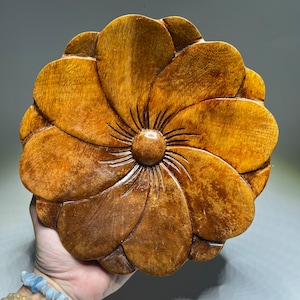 Wooden Lotus Flower Bowl