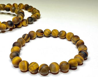 Tiger Eye Crystal Bracelet, Tiger Eye Gemstone Beaded Bracelet