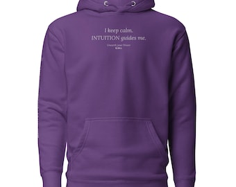 Amethyst Hoodie • "I Keep Calm. Intuition Guides Me." • Spiritual Connection Guidance Sweatshirt - Unisex Hoodie