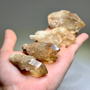 Natural Citrine Points From Congo, Kundalini Citrine Crystal Clusters