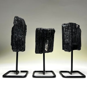 Raw Black Tourmaline on Stand