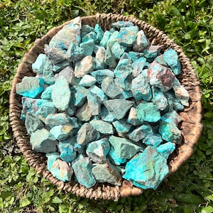 Raw Chrysocolla Stone, Natural Rough Crystal from Peru