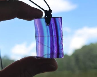 Rainbow Fluorite Pendant Necklace