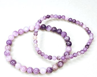 Lepidolite Crystal Bracelet, Lepidolite Gemstone Beaded Bracelet