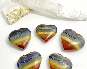 7 Chakra Stones Crystal Heart