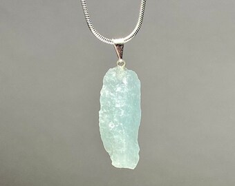 Rough Aquamarine Pendant Necklace
