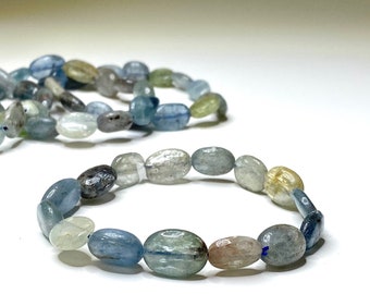 Blue Kyanite Crystal Bracelet, Kyanite Gemstone Beaded Bracelet