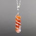 Carnelian Coil Wrapped Pendant - Silver Plated 