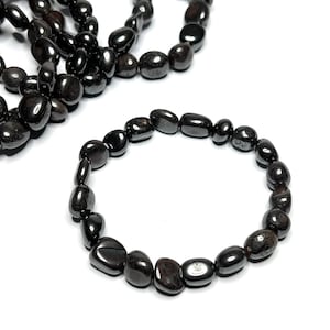Bracciale in cristallo di ematite, bracciale con perline di pietra preziosa di ematite