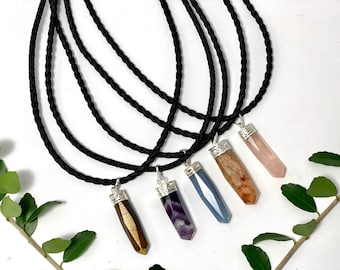 Gemstone Point Pendant Necklace