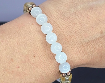Selenite Citrine and Quartz Crystal Bracelet