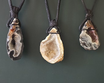 Oco Geode Crystal Cord Necklace