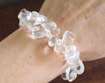 Clear Quartz Chip & Nugget Beaded Bracelet
