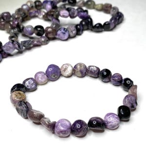 Charoite Crystal Bracelet, 6mm Gemstone Beaded Bracelet