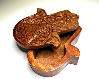 Hamsa Hand Wooden Keepsake Box