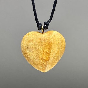 Palo Santo Cord Necklace, Heart Shaped Wooden Pendant