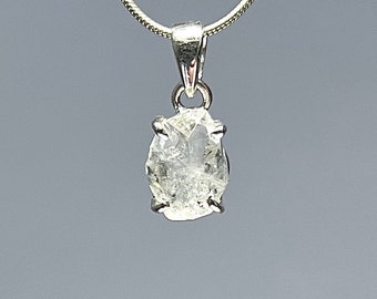 Herkimer Diamond Pendant Necklace, Sterling Silver Gemstone Pendant, Herkimer Diamond Pendant with Complimentary Chain