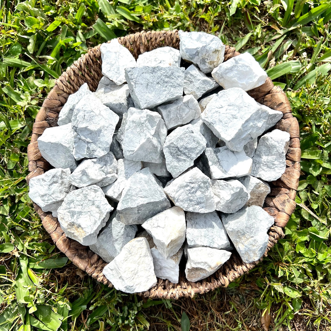 White Howlite Stones: Large Natural Rough Stones - Etsy
