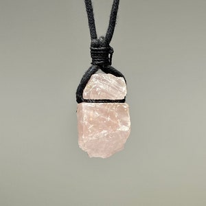 Rose Quartz Crystal Cord Necklace: Metaphysical Gemstone