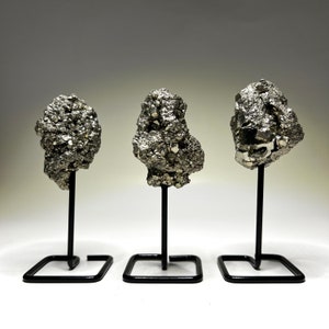 Pyrite Cluster on Metal Stand