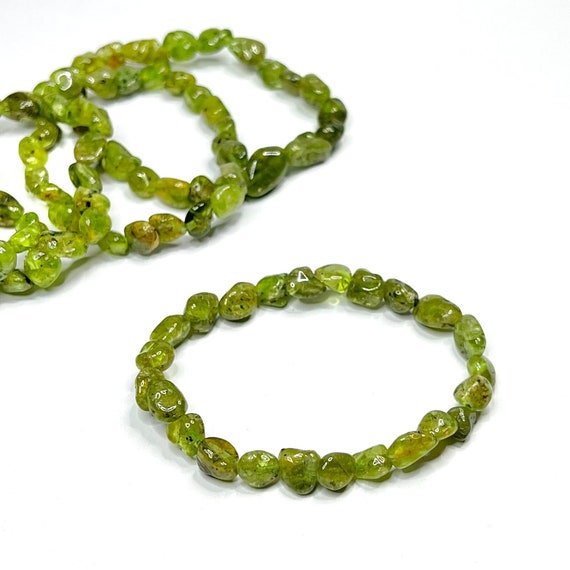 Peridot Bracelet with 925 Silver and Prehnite Bead, Adjustable Mens or –  CelticSynergy