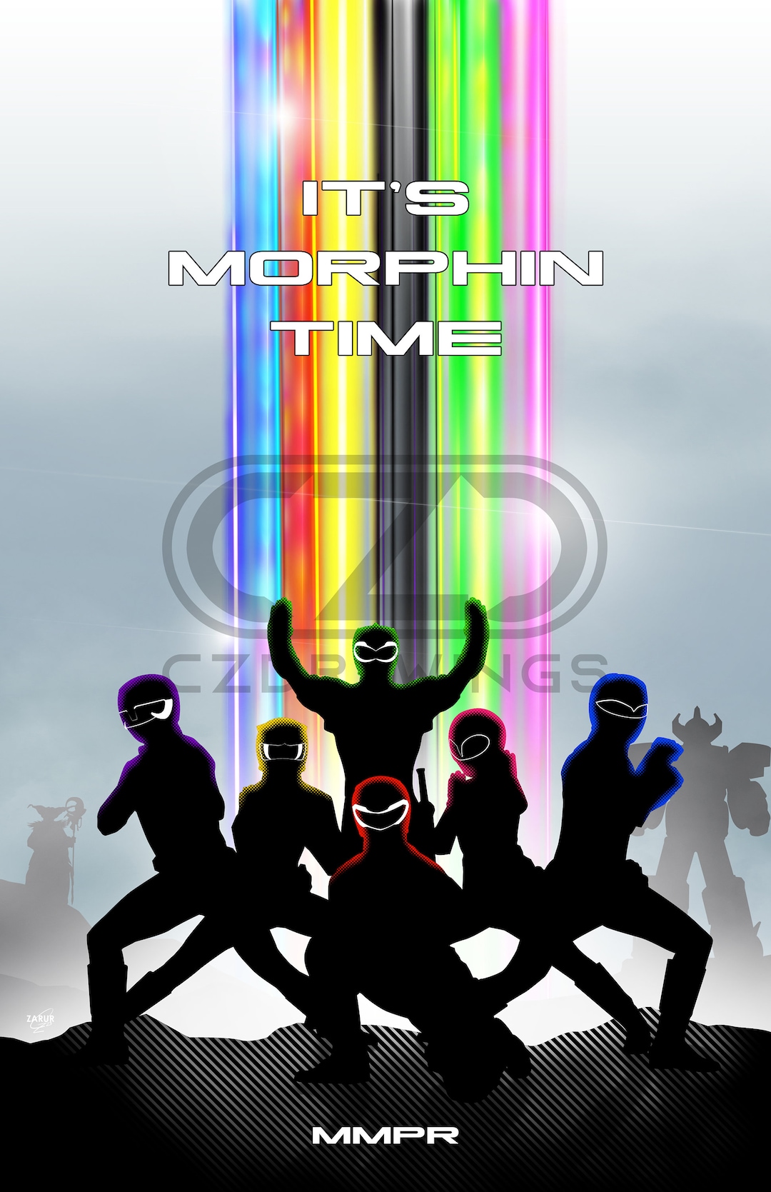 MMPR Season 1 Silhouette Poster (11x17) - Etsy