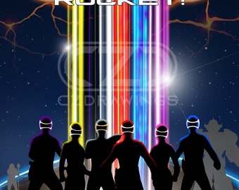 In Space Rangers Silhouette Poster (11x17)