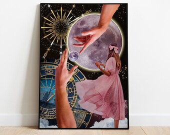 Arte de pared cósmico, cartel de astrología