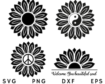 Sunflower SVG bundle, Sunflower PNG