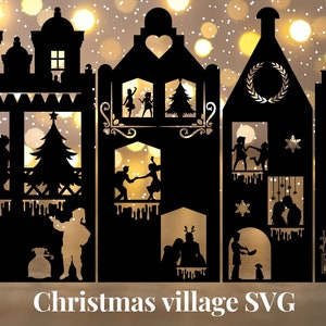 Weihnachtsdorf SVG, Winter Dekor Schnittdateien