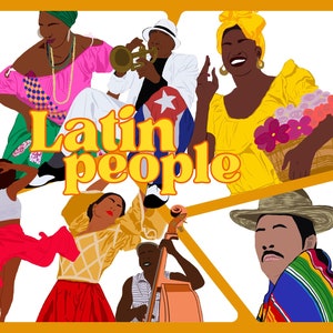 Latin people clipart, hispanic culture graphics png