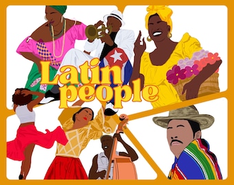 Latin people clipart, hispanic culture graphics png
