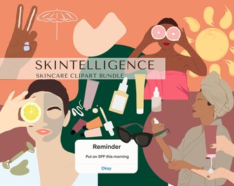 Skincare-selfcare clipart bundle png files