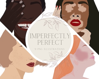 Abstract women clipart bundle, self love png