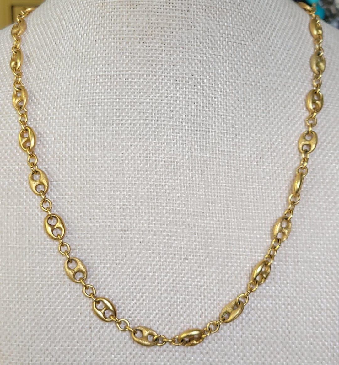 Crown Trifari 26 Inch Gold Tone Link Chain Necklace Great for Layering ...