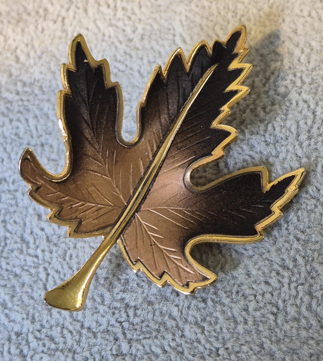 Gold Tone Copper and Black Maple Leaf Fall Pin Brooch 2 X 2.5 Inch - Etsy
