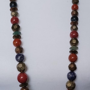 Dauplaise 34 inch bold faceted beaded bead necklace fall boho