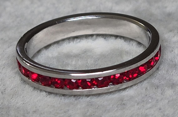 sz 6 .925 sterling silver ruby red stackable eter… - image 4