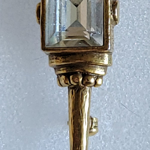 Vintage goldette signed lantern lamp pin brooch